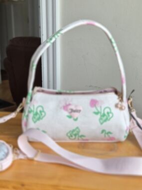 NWT Juicy Couture Retro Cherry Gelato Shoulder Bag & Crossbody Cream Pink Y2K